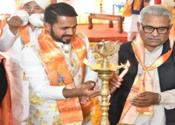 RSS Sah-Sarkaryawah Dr Krishnagopal at the Hindu Sammelan in Dharmasala, Imphal West