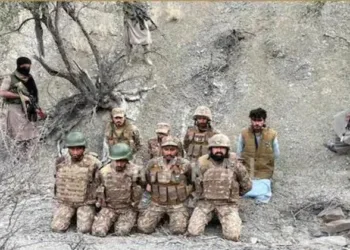 Seven men in Pakistan's military uniforms appear kneeling in a video released by Balochistan Liberation Army, which claims they were captured from different locations during its latest operation