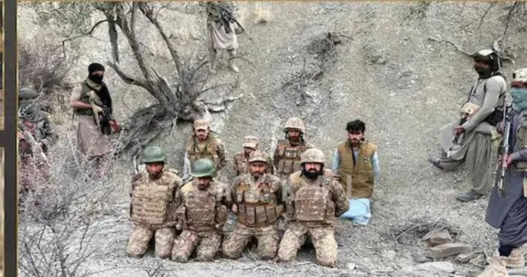Seven men in Pakistan's military uniforms appear kneeling in a video released by Balochistan Liberation Army, which claims they were captured from different locations during its latest operation