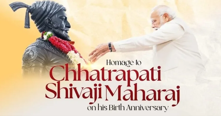 Prime Minister Narendra Modi paid homage to Chhatrapati Shivaji Maharaj on his birth anniversary