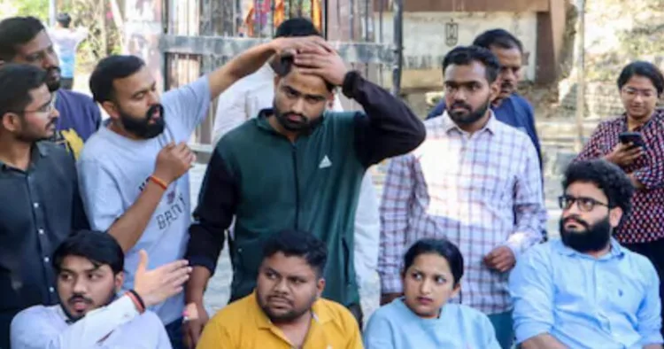 Members of the ABVP injured during the midnight violence in JNU allegedly orchestrated by the left groups