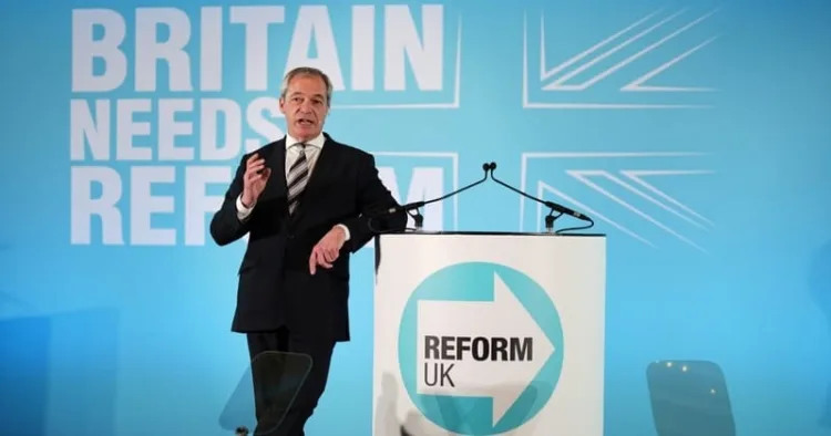 Leader of Britain’s Reform UK party, Nigel Farage