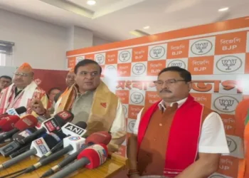 Assam CM Himanta Biswa Sarma addressing the reporters
