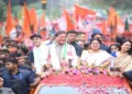 Assam CM Himanta Biswa Sarma on his way to file the nomination for the Assam Assembly Elections 2026 (Representative image)