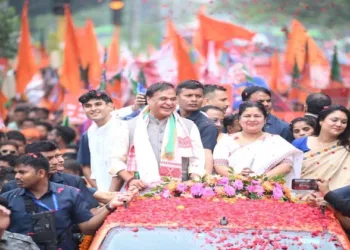 Assam CM Himanta Biswa Sarma on his way to file the nomination for the Assam Assembly Elections 2026 (Representative image)