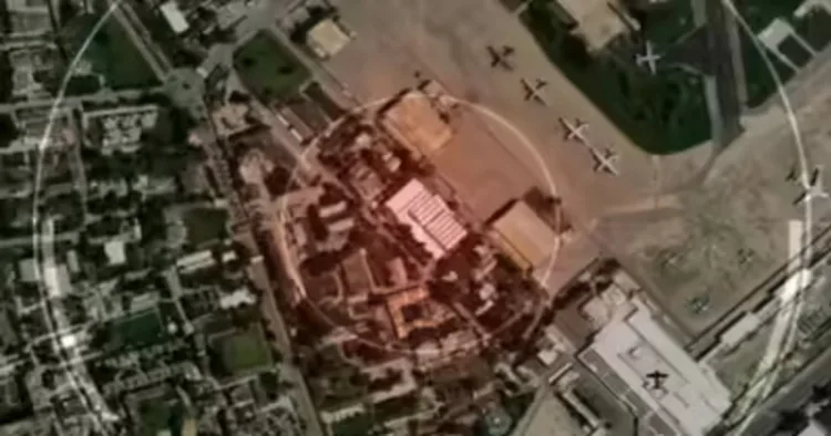 Aghanistan Defence Ministry releases the image of Nur Khan Airbase which was hit by its troops