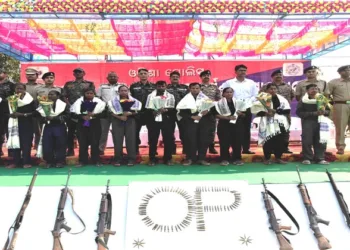 10 Maoists, surrendered before ADG (Anti-Naxal Operations) Sanjeeb Panda at Phulbani in Odisha’s Kandhamal district.