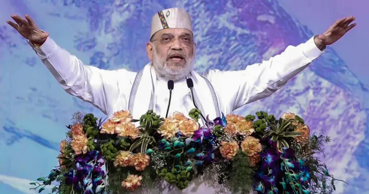 Haridwar, Mar 07 (ANI): Union Home Minister Amit Shah speaks during the event "Jan-Jan Ki Sarkar: Char Saal Bemisaal", in Haridwar on Saturday. (ANI Video Grab)