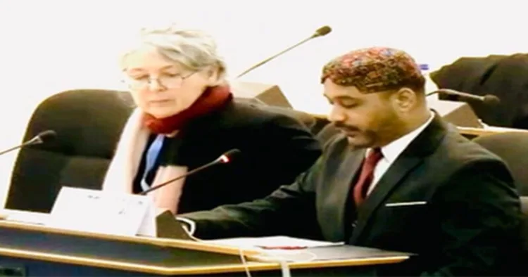 Sindh leader exposing the atrocities of Pakistan at UNHRC
