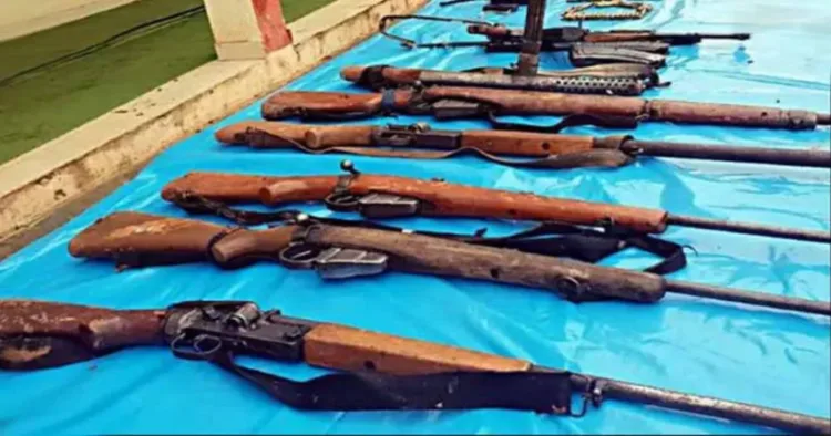 Arms seized post the encounter in Dantewada