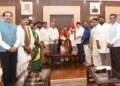 BJP Telangana delegation with Shiv Pratap Shukla, the Governor of Telangana