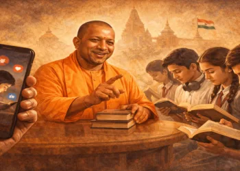 UP CM Yogi Adityanath urges students to reduce screen time and read books (Image generated from AI)