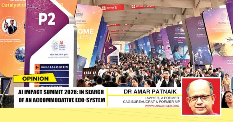 A sea of people at the AI Impact Summit at Bharat Mandapam, New Delhi