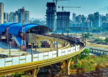 A metro station in India