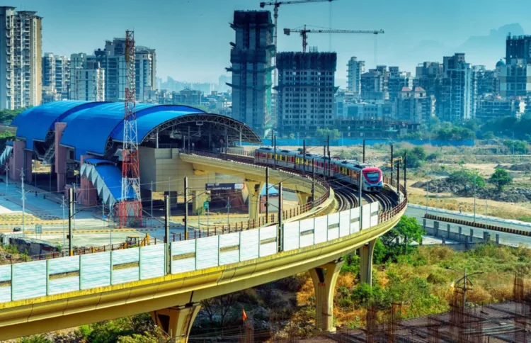 A metro station in India