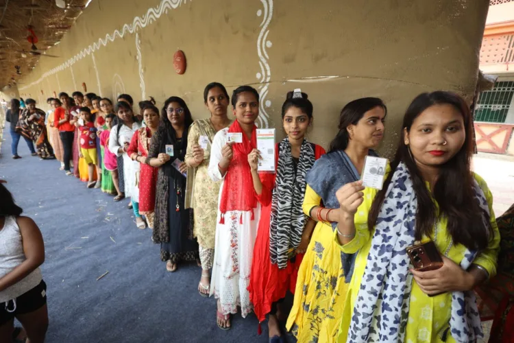 Enthusiastic women voters in the queue of the Polling station under Malda district West Bengal (Old image used for representative purposes)