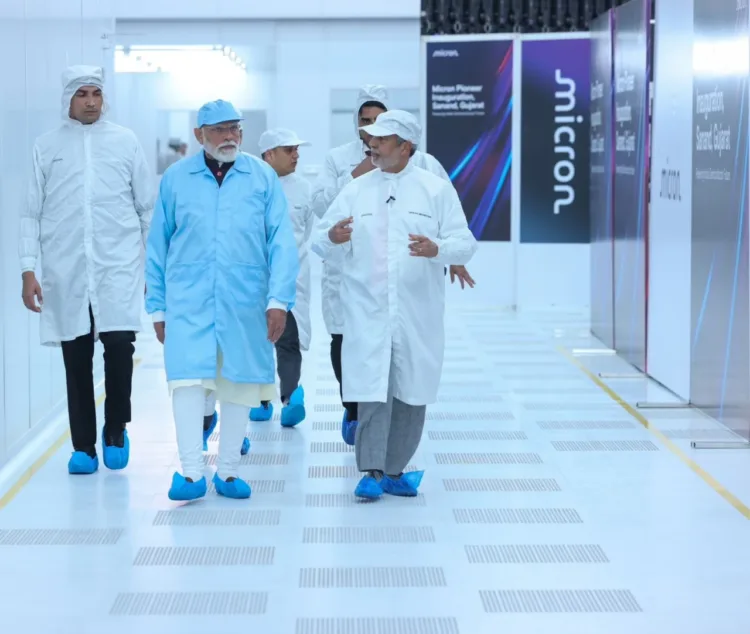 PM Modi at Micron Technology’s Semiconductor ATMP facility