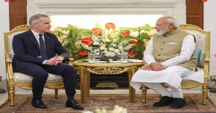 Prime Minister of Canada Mark Carney and Prime Minister Narendra Modi