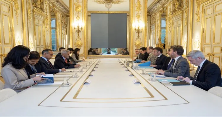 External Affairs Minister Dr. S. Jaishankar meets French President Emmanuel Macron