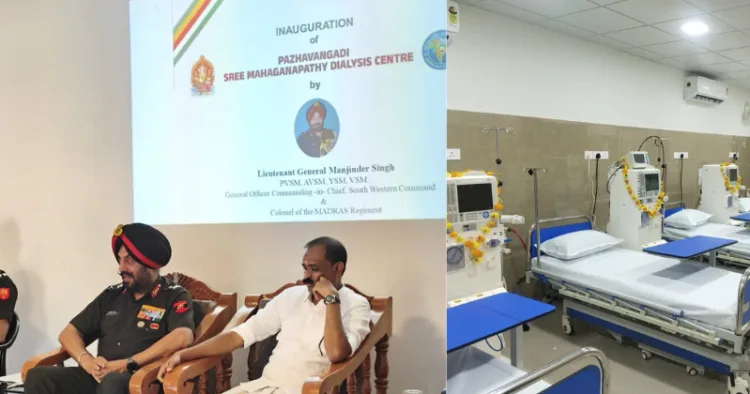 Lieutenant General Manjinder Singh. Thiruvananthapuram Corporation Mayor Adv. V. V. Rajesh at the launch of Pazhavangadi Sree Mahaganapati Dialysis Centre