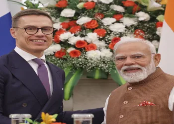 (Left) President of the Republic of Finland, Dr. Alexander Stubb (Right) PM Narendra Modi