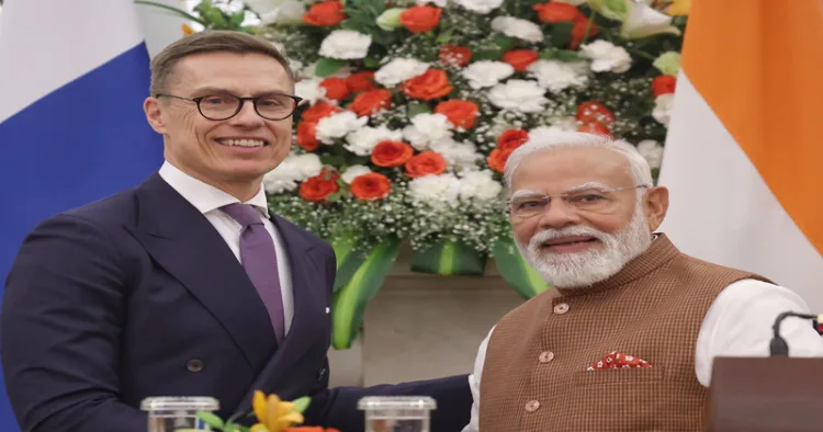 (Left) President of the Republic of Finland, Dr. Alexander Stubb (Right) PM Narendra Modi
