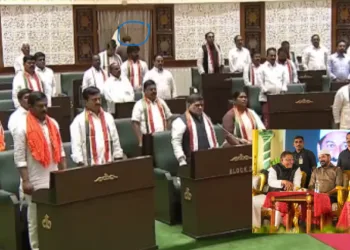 MIM MLAs walk out during Telangna Assembly Session on March 16 (Screebgrab) Box item (Iftar Party hosted by TG Minority Ministry - CM Revanth Reddy, Minority Minister Syed Azharuddin and AIMIM President Asaddudin Owaisi)
