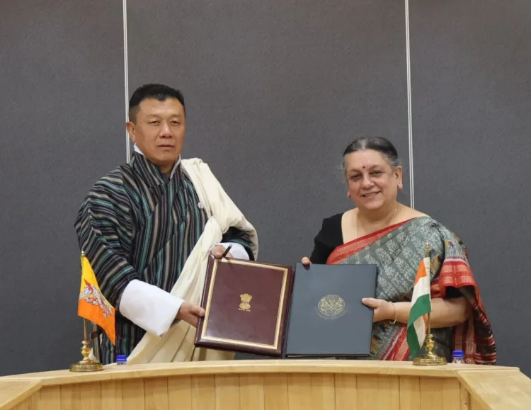 A Memorandum of Understanding (MoU) was signed between India Post and Bhutan Post by Vandita Kaul, Secretary (Posts), and Dasho Karma Wangchuk, Secretary, Ministry of Infrastructure and Transport