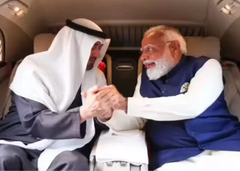 President of UAE Sheikh Mohamed bin Zayed Al Nahyan and Prime Minister Narendra Modi