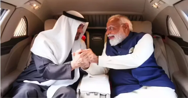 President of UAE Sheikh Mohamed bin Zayed Al Nahyan and Prime Minister Narendra Modi