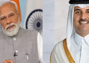 (Left) PM Narendra Modi (Right) Amir of Qatar, Tamim bin Hamad Al Thani