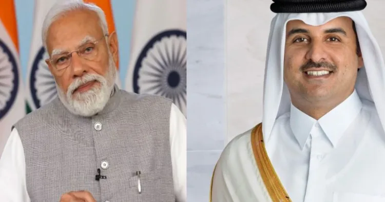 (Left) PM Narendra Modi (Right) Amir of Qatar, Tamim bin Hamad Al Thani