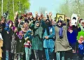 Baramulla, Jammu and Kashmir: Shia Muslims take to the streets in Pattan to protest against the killing of Iran's Supreme Leader Ayatollah Ali Khamenei