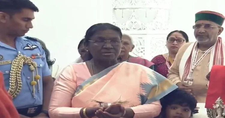 President Murmu performs 'Ram Yantra' Sthapana at Ram Janmabhoomi Mandir
