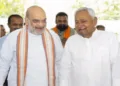 (Left) Amit Shah (Right) Bihar CM Nitish Kumar