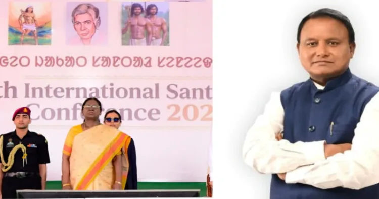 (Left) President Droupadi Murmu (Right) Odisha Chief Minister Mohan Charan Majhi