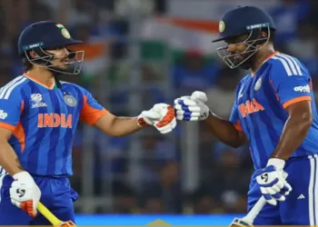 Samson, Kishan, Dube's blitz lead India to record 255/6 in T20 World Cup final against New Zealand