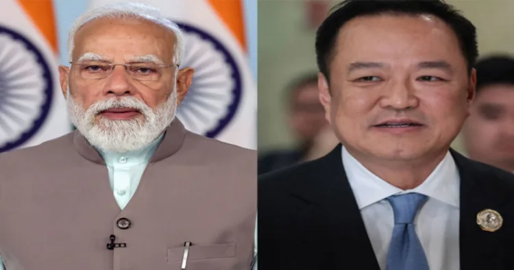 (Left) PM Narendra Modi (Right) Thai PM Anutin Charnavirakul