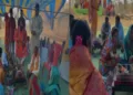 (Left) Prabal Pratap Singh Judev, who serves as the All India head of “Ghar Wapsi,” takes part in the ghar wapsi ceremony (Right) Individuals belonging to the janjatiya community performing hawan as they return to the sanatan fold