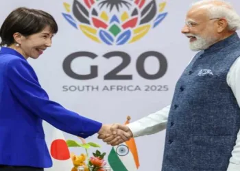 PM Modi in a bilateral meeting with the Prime Minister of Japan, Ms. Sanae Takaichi on the sidelines of the 20th G20 Leaders Summit in Johannesburg, South Africa on November 23, 2025