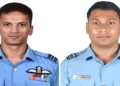 Squadron Leader Anuj and Flight Lieutenant Purvesh Duragkar