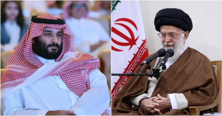 Saudi Crown Prince Mohammed bin Salman and Iran's Supreme Leader Ayatollah Khamenei