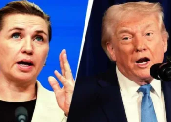 Denmark's Prime Minister Mette Frederiksen and US President Donald Trump