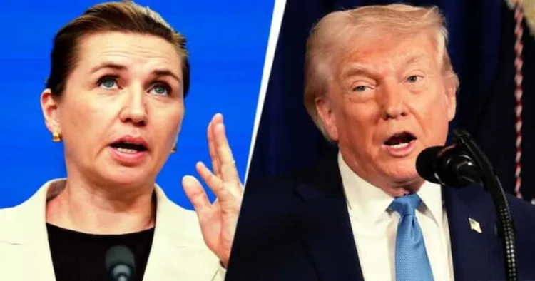 Denmark's Prime Minister Mette Frederiksen and US President Donald Trump