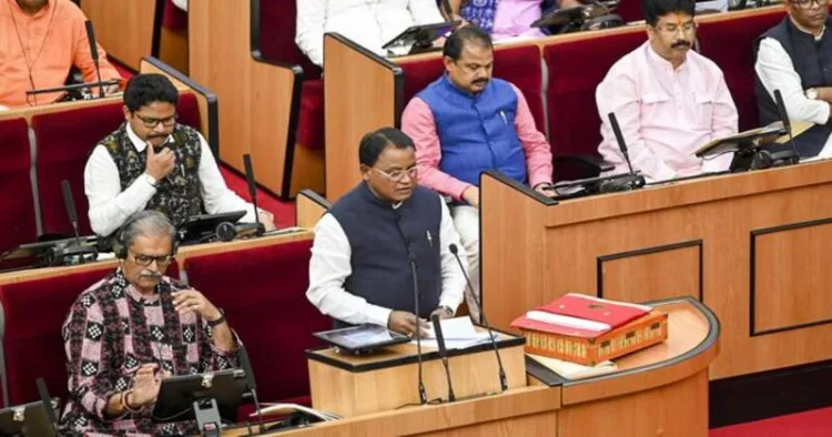 Chief Minister Mohan Charan Majhi in Odisha Assembly