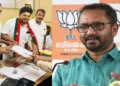 SDPI candidate K.M. Ashraf(left) and NDA candidate and former BJP State President K. Surendran