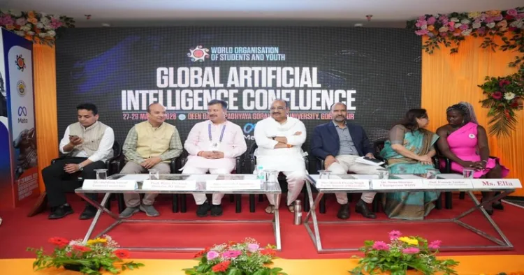 Dignitaries on the stage at the Global Artificial Intelligence Confluence 2026’
