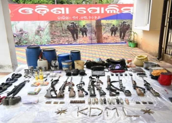 Large cache of arms and explosives from a cave under Daringbadi police limits in Kandhamal