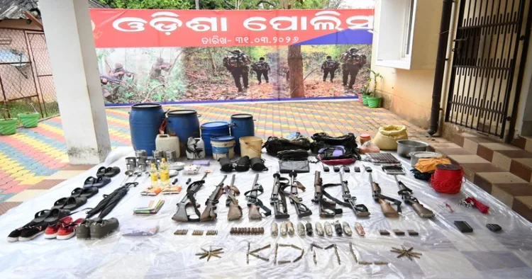Large cache of arms and explosives from a cave under Daringbadi police limits in Kandhamal