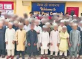 RPF personnel along with the 59 boys rescued from Cuttack railway station